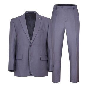 Scotch Mens Plain Single-Breasted Suit Set / Gray